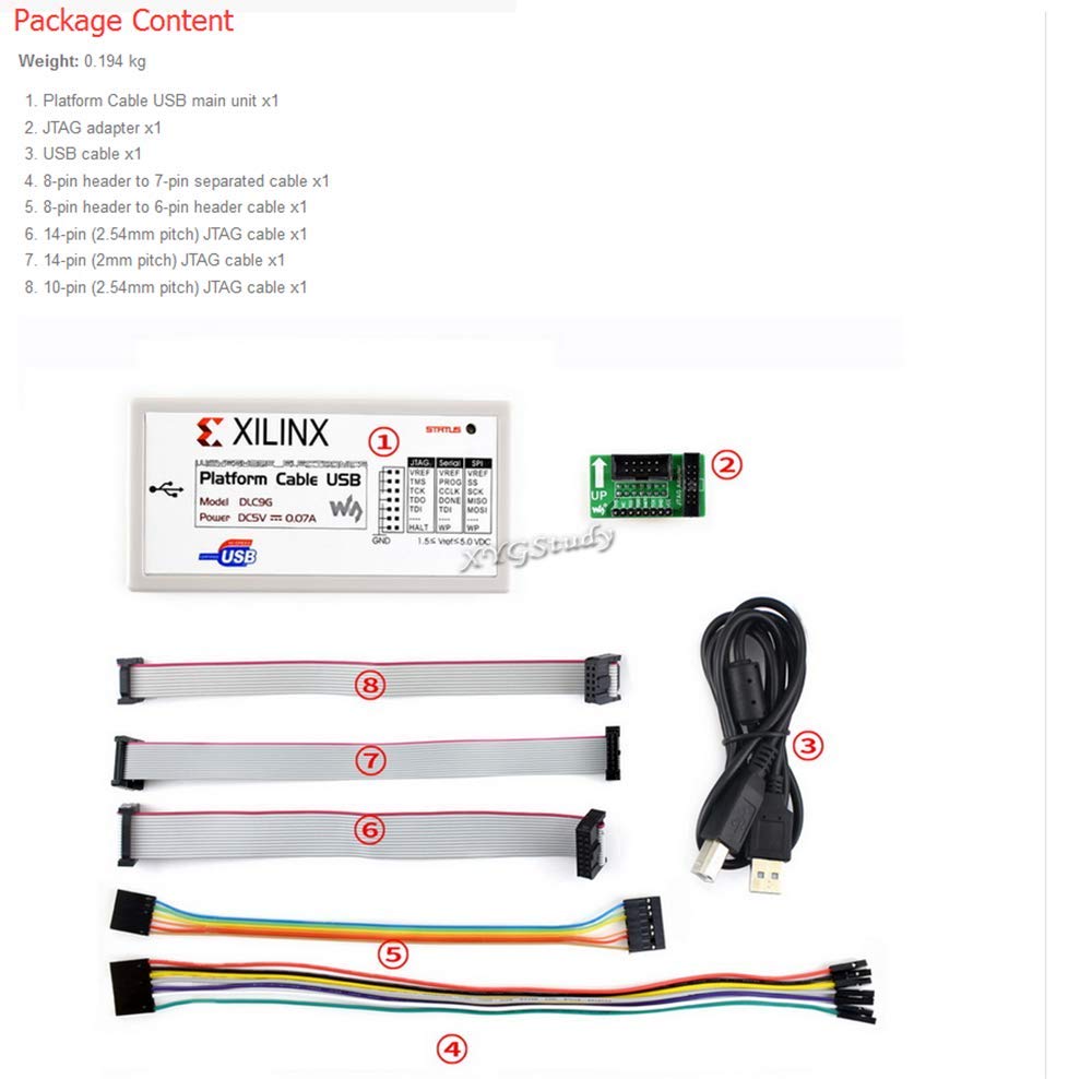 XILINX Platform Cable USB II　FPGA書き込み XILINX Platform Cable USB FPGA CPLD JTAG Programmer DLC10